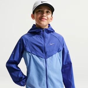 Dziecięca kurtka treningowa z ochroną przed promieniowaniem UV Repel Nike Stride - Niebieski