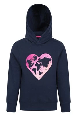 Dziecięca organiczna bluza z kapturem z mapą w sercu - Navy Mountain Warehouse