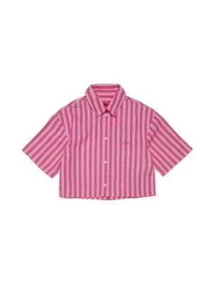 Dziecięca Różowa Koszulka w Paski Max & Co