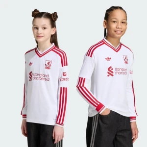 Dziecięca wyjazdowa koszulka z długim rękawem Liverpool FC 26 / 27 Adidas biały