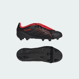 Dziecięce buty piłkarskie PREDATOR ELITE L-TECH z wywijanym językiem na twardą nawierzchnię (FG) Adidas czarny