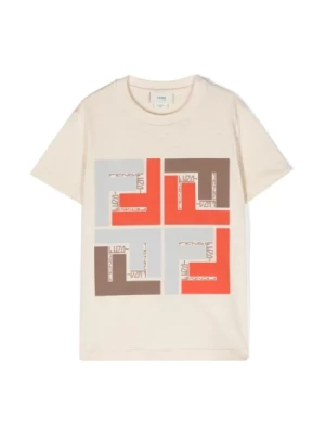 Dziecięce FF-logo Print T-shirty i Pola Fendi