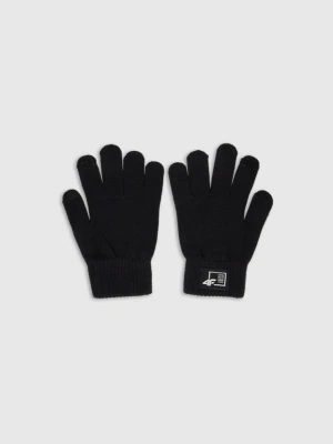 Dziecięce rękawiczki dzianinowe 4F 4FJRAW25AGLOU146 - czarne 4F JUNIOR