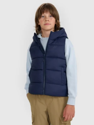 Dziecięcy bezrękawnik pikowany 4F 4FJRAW25TVJAU331 - granatowy 4F JUNIOR