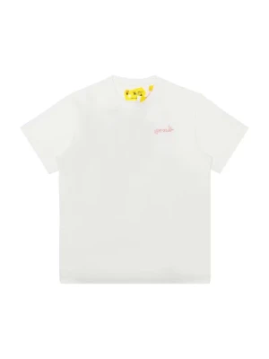 Dziecięcy Biały Różowy T-shirt z nadrukiem logo Off White