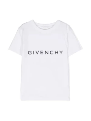 Dziecięcy Biały T-shirt Okrągły Dekolt Krótkie Rękawy Givenchy