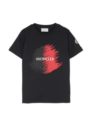 Dziecięcy Granatowy T-shirt z Logo Moncler