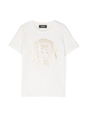 Dziecięcy T-shirt Meduza w białym kolorze Versace