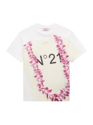 Dziecięcy T-shirt z Kwiatowym Nadrukiem N21