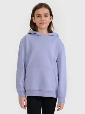 Dziewczęca bluza dresowa nierozpinana z kapturem 4F 4FJRAW24TSWSF1831 - niebieska 4F JUNIOR