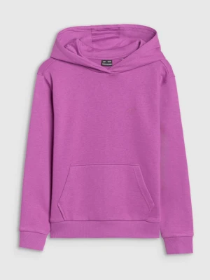 Dziewczęca bluza dresowa nierozpinana z kapturem 4F 4FJWSS25TSWSF1707 - fioletowa 4F JUNIOR
