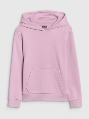 Dziewczęca bluza dresowa nierozpinana z kapturem 4F 4FJWSS25TSWSF1707 - różowa