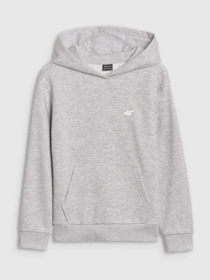 Dziewczęca bluza dresowa nierozpinana z kapturem 4F 4FJWSS25TSWSF1707 - szara 4F JUNIOR