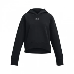Dziewczęca bluza dresowa nierozpinana z kapturem Under Armour UA Rival Fleece Hoodie - czarna