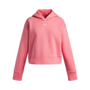 Dziewczęca bluza dresowa nierozpinana z kapturem Under Armour UA Rival Fleece Hoodie - różowa