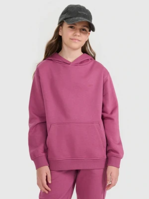 Dziewczęca bluza nierozpinana z kapturem 4F 4FJRAW25TSWSF2467 - fioletowa 4F JUNIOR
