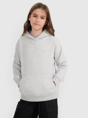 Dziewczęca bluza nierozpinana z kapturem 4F 4FJRMM00TSWSF2465 - szara 4F JUNIOR