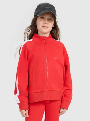 Dziewczęca bluza rozpinana bez kaptura 4F 4FJRAW25TSWSF2430 - czerwona 4F JUNIOR