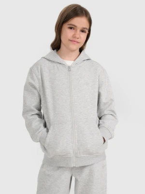 Dziewczęca bluza rozpinana z kapturem 4F 4FJRMM00TSWSF2464 - szary 4F JUNIOR