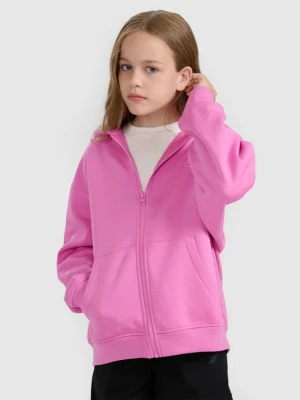 Dziewczęca bluza rozpinana z kapturem 4F 4FJWAW25TSWSF1941 - różowa 4F JUNIOR