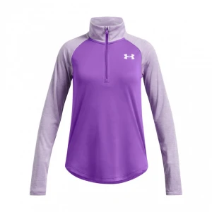Dziewczęca bluza treningowa nierozpinana bez kaptura Under Armour Tech Graphic 1 / 2 Zip - fioletowa