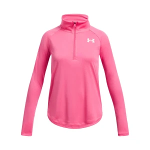 Dziewczęca bluza treningowa nierozpinana bez kaptura Under Armour Tech Graphic 1 / 2 Zip - różowa