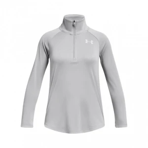 Dziewczęca bluza treningowa nierozpinana bez kaptura Under Armour Tech Graphic 1/2 Zip - szara