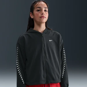 Dziewczęca dzianinowa bluza z kapturem Dri-FIT Nike - Czerń