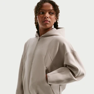 Dziewczęca dzianinowa bluza z kapturem i zamkiem na całej długości Nike MAVN Therma-FIT - Brązowy