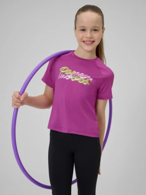 Dziewczęca koszulka treningowa 4F 4FJRSS26TFTSF2386 - fioletowa 4F JUNIOR