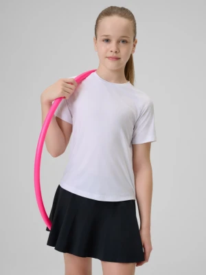 Dziewczęca koszulka treningowa 4F 4FJWSS26TFTSF1963 - biała 4F JUNIOR