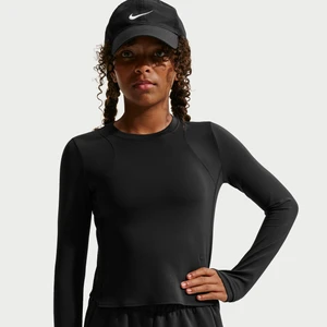 Dziewczęca koszulka z długim rękawem i ściągaczem Nike MAVN Dri-FIT - Czerń