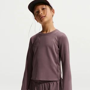 Dziewczęca koszulka z długim rękawem i ściągaczem Nike MAVN Dri-FIT - Fiolet
