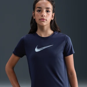 Dziewczęca koszulka z krótkim rękawem Nike One Classic - Niebieski