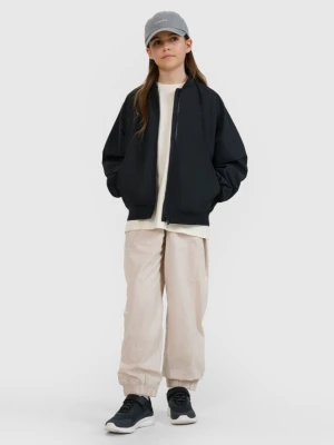 Dziewczęca kurtka przejściowa 4F 4FJWSS25TJACF184 - czarna 4F JUNIOR