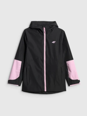 Dziewczęca kurtka przejściowa 4F 4FJWSS26TTJAF0958 - czarna 4F JUNIOR