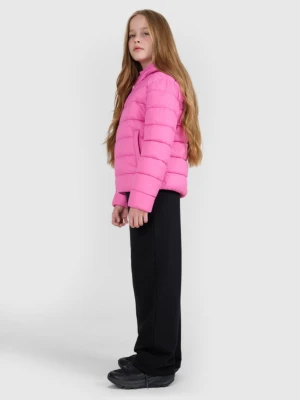 Dziewczęca kurtka puchowa pikowana 4F 4FJRAW25TDJAF0816 - różowa 4F JUNIOR