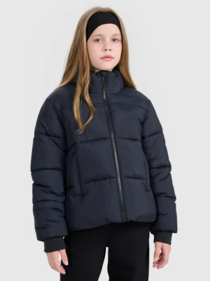 Dziewczęca kurtka puchowa pikowania 4F 4FJRAW25TDJAF0806 - czarna 4F JUNIOR