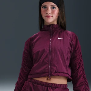 Dziewczęca kurtka z tkaniny Nike Sportswear - Czerwony
