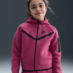Dziewczęca rozpinana bluza z kapturem Nike Sportswear Tech Fleece - Fiolet