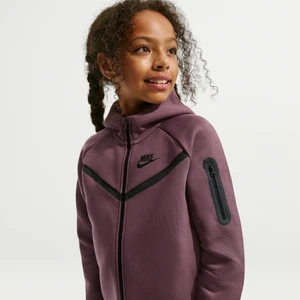 Dziewczęca rozpinana bluza z kapturem Nike Tech Fleece - Fiolet