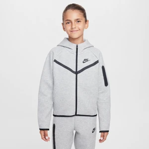 Dziewczęca rozpinana bluza z kapturem Nike Tech Fleece - Szary