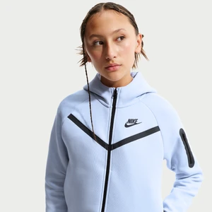 Dziewczęca rozpinana bluza z kapturem Nike Tech Fleece - Szary