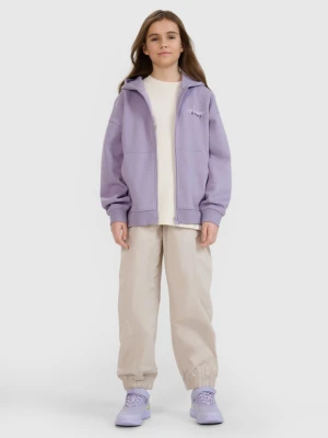 Dziewczęca spodnie dresowe joggery 4F 4FJRSS25TTROF1465 - beżowe 4F JUNIOR