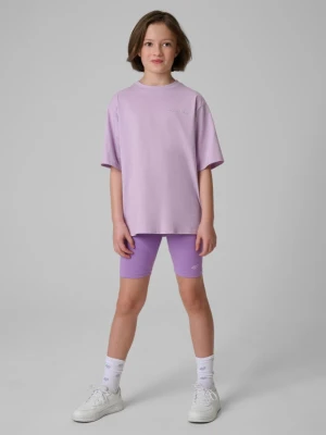 Dziewczęce kolarki dzianinowe 4F 4FJRSS26TSTIF033 - fioletowe 4F JUNIOR