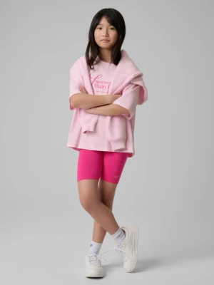 Dziewczęce kolarki dzianinowe 4F 4FJRSS26TSTIF033 - różowe 4F JUNIOR