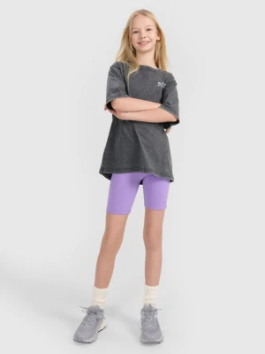 Dziewczęce kolarki treningowe 4F 4FFJWSS25TSTIF014 - fioletowe 4F JUNIOR