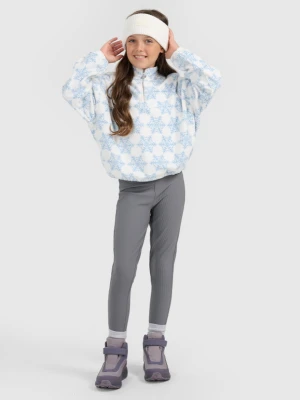 Dziewczęce legginsy dzianinowe 4F 4FJRAW25TTIGF292 - szare 4F JUNIOR