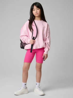 Dziewczęce legginsy kolarki treningowe 4F 4FJWSS26TSTIF024 - różowe 4F JUNIOR