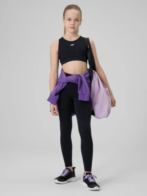 Dziewczęce legginsy treningowe 4F 4FJRSS26TFTIF518 - czarne 4F JUNIOR